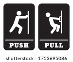 push door sign and pull door... | Shutterstock .eps vector #1753695086