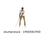 Balance. Golf Player In A White ...