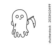 scary cute ghost silhouette. a... | Shutterstock .eps vector #2033410499