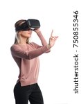 Young Woman In Virtual Reality  ...