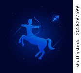 sagittarius zodiac sign icons... | Shutterstock .eps vector #2058267599
