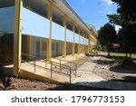 Small photo of Cebu Province/Philippines-August 16, 2020: Empty hallways in a school in Cebu Province as the cases of Covid19 still surges high that forced DepEd to postpone start of the schoolyear for 2020-2021.