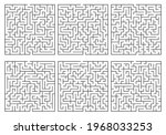 complicated square labyrinths... | Shutterstock .eps vector #1968033253