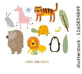 cartoon animals. cute wild... | Shutterstock .eps vector #1160854849