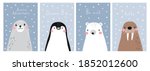 vector with cute arctic animals ... | Shutterstock .eps vector #1852012600