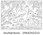 big coloring poster with cute... | Shutterstock .eps vector #1964242213