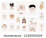 cute cartoon bohemian nursery... | Shutterstock .eps vector #2150554339