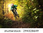 Mountainbiker Rides In Autumn...