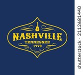Retro badge Nashville, Tennessee, USA. Visit city logo template for banner, flyer and branding