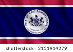 Flag Of Erie  Pennsylvania  Usa....