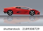 Realistic vector illustration of a generic red sportcar, side view