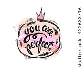 you are perfect. hand drawn... | Shutterstock .eps vector #422633716