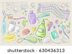 vector hand drawn set of... | Shutterstock .eps vector #630436313