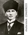 Small photo of ISTANBUL - Turkey, Circa 1930's: Mustafa Kemal Ataturk founder Turkish Republic