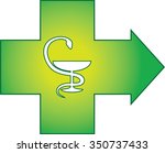 pharmacy symbol with snake and... | Shutterstock .eps vector #350737433