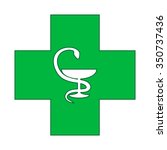 pharmacy symbol with snake and... | Shutterstock .eps vector #350737436