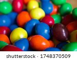 Close Up  of Multi-Colored Chocolate candy