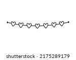 cute bunting with hearts... | Shutterstock .eps vector #2175289179
