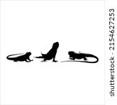 silhouette of iguana reptiles ... | Shutterstock .eps vector #2154627253