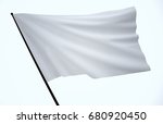 white flag  white fabric  3d... | Shutterstock . vector #680920450