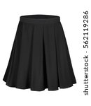 Small photo of Flounce black skirt isolated on white