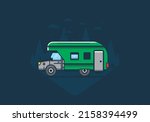 colorful rv truck flat... | Shutterstock .eps vector #2158394499