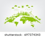green city on earth  world... | Shutterstock .eps vector #697374343