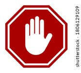 stop sign with hand icon.... | Shutterstock .eps vector #1806129109