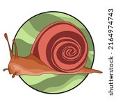 Abstract Magic Snail On A Green ...
