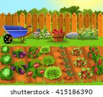 fruits and vegetables garden | Shutterstock .eps vector #415186390