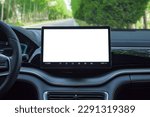 Car multimedia monitors screen with empty space for message.