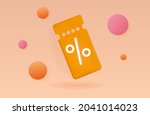 coupon 3d discount. loyalty... | Shutterstock .eps vector #2041014023