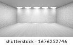 empty room with white brick... | Shutterstock .eps vector #1676252746