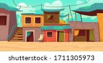 ghetto street with poor dirty... | Shutterstock .eps vector #1711305973