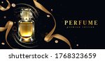 perfume bottle with gold... | Shutterstock .eps vector #1768323659