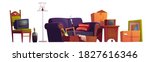 old furniture  room stuff and... | Shutterstock .eps vector #1827616346