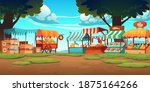 food market stalls with fruits  ... | Shutterstock .eps vector #1875164266