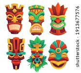 Tiki Masks  Tribal Wooden...