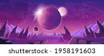 space background with purple... | Shutterstock .eps vector #1958191603