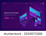 responsive design isometric... | Shutterstock .eps vector #2033072300
