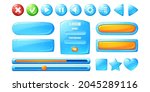 buttons with blue jelly texture ... | Shutterstock .eps vector #2045289116
