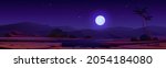 night desert oasis under full... | Shutterstock .eps vector #2054184080