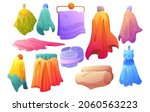 set of towels hanging on hooks... | Shutterstock .eps vector #2060563223
