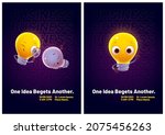 cartoon flyers with funny light ... | Shutterstock .eps vector #2075456263