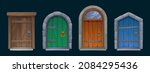 old medieval wooden doors with... | Shutterstock .eps vector #2084295436
