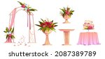 wedding decoration with floral... | Shutterstock .eps vector #2087389789