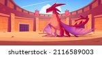 red dragon on ancient arena for ... | Shutterstock .eps vector #2116589003
