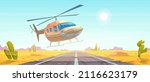 helicopter landing on empty... | Shutterstock .eps vector #2116623179