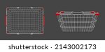 supermarket basket from metal... | Shutterstock .eps vector #2143002173