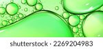 green liquid oil bubble macro...